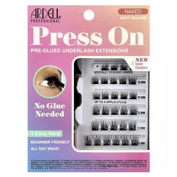 Ardell, Press-On, Pre-Adhesive Underlash Extensions, Soft Volume, 30 Pre-Adhesive Clusters and Applicator