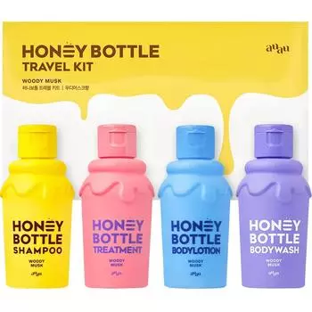 Are You Are You Honey Bottle Travel Kit Woody Musk Fragrance Hair Body Care, 1 Set