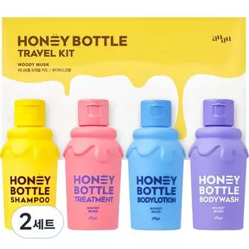 Are You Honey Bottle Travel Kit Woody Musk Scent Hair Body Care, 2 Sets?