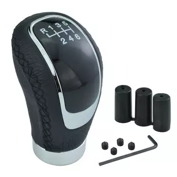 Arenbel 6-ступенчатая ручка рычага переключения передач Type R, ПУ, ручка рычага переключения передач, головка, ручная, автомобильная, универсальная, черная