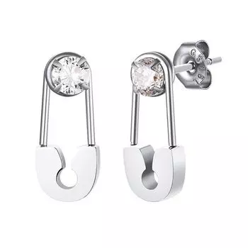 AREUM Earrings Small CZ Diamond TXT Yeonjun Worn Motif Safety Pin Small 2 Pieces for Both Ears Elegant Korean Accessories