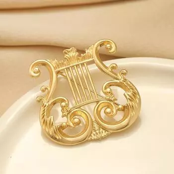 Арфа брошь, художественная булавка в дворцовом стиле