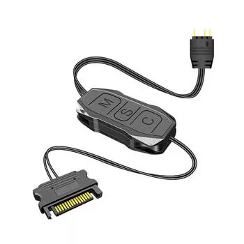 Argb контроллер 5V 3Pin к Sata блоку питания Mini Rgb контроллер 3Pin концентратор для корпуса процессора компьютера Cool Fan Led Light Radiator чёрный