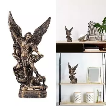 Архангел Михаил религиозная статуя 5.12 дюймов Святой Михаил Боевой Ангел Скульптура Религиозная Коллекционная для Домашнего Декора