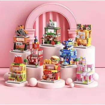 Архитектура Street View House Building Blocks DIY Mini City Store Модель Игрушки Для Рождественских Подарков