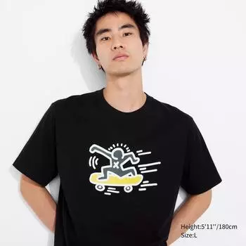 Архив UNIQLO NY POP ART UT (графический Т, короткий рукав) Кейт Харинг