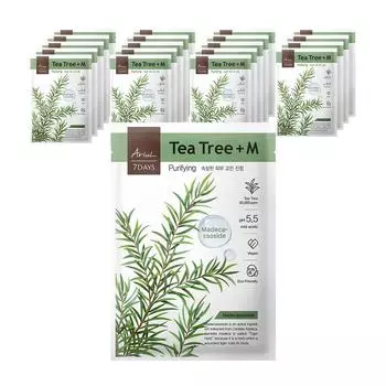 Arial Seven Days Tea Tree M Angry Skin Calming Mask Pack, 1 упаковка, 20 штук