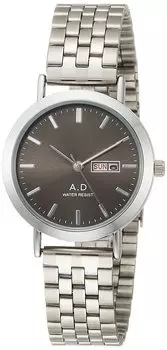 [Arias] Analog Amalfidia Watch Waterproof Day of the Week Date Metal Band Black Dial WW19040A-123 Women s Silver
