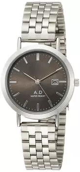 [Arias] Analog Amalfidia Waterproof Date Metal Band Black Dial WW19038A-116 Women s Silver