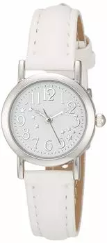 [Arias] Analog Amalfidia Waterproof Leather Strap Star White Dial WW19010A-91 Women s White