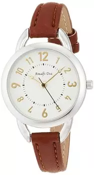 [Arias] Analog Amalfidia Waterproof Leather Strap White Dial WW20024A-150 Women s Brown