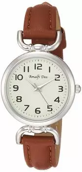 [Arias] Analog Amalfidia Waterproof Leather Strap White Dial WW20022A-132 Women s Brown