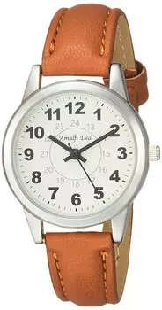 [Arias] Analog Amalfidia Waterproof Leather Strap White Dial WW20027A-162 Women s Brown