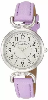[Arias] Analog Amalfidia Waterproof Leather Strap White Dial WW20022A-129 Women s Purple