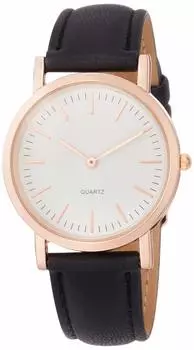 [Arias] Analog Casual Watch Amalfidia Waterproof Leather Strap White Dial Amalfidia, Japanese Movement A46M01 Men s Black