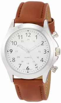 Analog Leather Band Waterproof Watch A43M02 [Arias] Men s коричневый