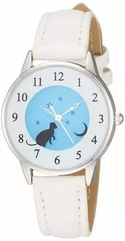 [Arias] Аналоговые часы Amalfidia с водонепроницаемым кожаным ремешком и циферблатом Cat Blue WW19012A-96 женские белые
