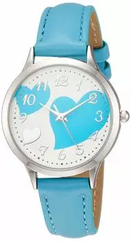 [Arias] Аналоговые часы Amalfidia с водонепроницаемым кожаным ремешком, синий циферблат, женские, синие, WW19011A-94