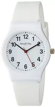 [Arias] Аналоговые часы Amalfidia с водонепроницаемым уретановым ремешком и белым циферблатом WW20047A-191 женские белые
