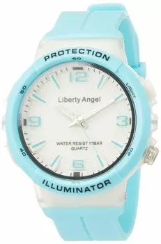 [Arias] Аналоговые часы Liberty Angel, водонепроницаемые, со светодиодной подсветкой, уретановый ремешок, ADWW18089-02, женские, синие