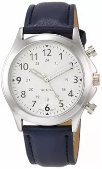 Аналоговые водонепроницаемые часы с кожаным ремешком A43M01 [Arias] Мужские тёмно-синий