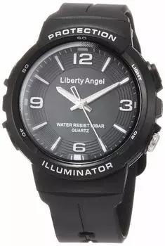 [Arias] Часы Liberty Angel аналоговые водонепроницаемые со светодиодной подсветкой уретановый ремень ADWW18089-01 женские черные