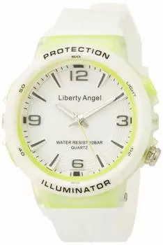 [Arias] Часы Liberty Angel, аналоговые, водонепроницаемые, со светодиодной подсветкой, уретановый ремешок, ADWW18089-06, женские, белые