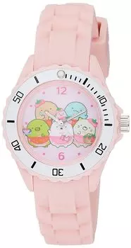 [Arias] Часы Sumikko Gurashi аналоговые водонепроницаемые силиконовые с ремешком Cafe Sumikko Strawberry Fair WW21049SXSG для девочек розового цвета