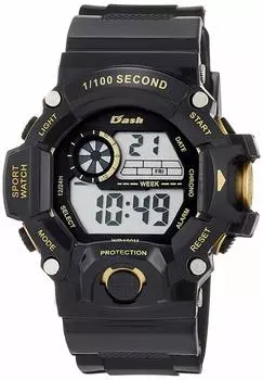 [Arias] Цифровые часы Dash Watch Водонепроницаемые многофункциональные с подсветкой и уретановым ремешком, черный циферблат, спортивные часы Dash Sports ADWW18091-02, мужские, черные чёрный