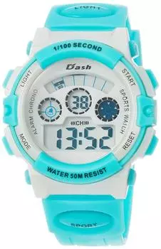 [Arias] Цифровые часы Dash Watch, водонепроницаемые, многофункциональные, с подсветкой, уретановый ремень, ADWW17099-05, женские, зеленые