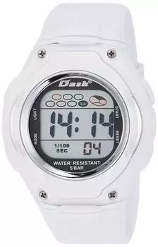 [Arias] Digital Dash Watch, Waterproof, Multifunctional, Backlit, Urethane Belt, ADWW16033DJ2, Men s, White