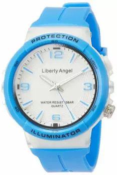 [Arias] Часы Liberty Angel, аналоговые, водонепроницаемые, со светодиодной подсветкой, уретановый ремешок, ADWW18089-04, женские, синие синий