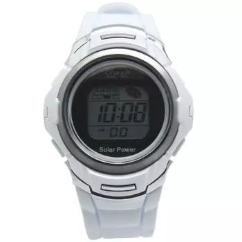 Солнечные цифровые часы Dash Watch водонепроницаемые многофункциональные уретановые с ремешком белого цвета [Arias] AD06717-SOL-7 мужские белый