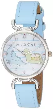 [Arias] Sumikko Gurashi Watch Analog Waterproof Leather Strap Lizard and Mother WW21055SXSG Girls Blue