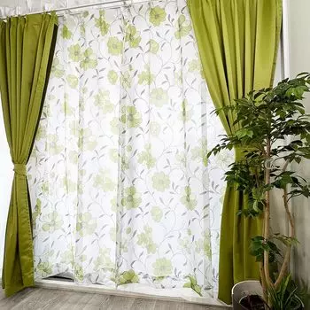 Arie Moebius Lace and Drape Set of 100 x 135 Green Curtains, 4, cm, зелёный