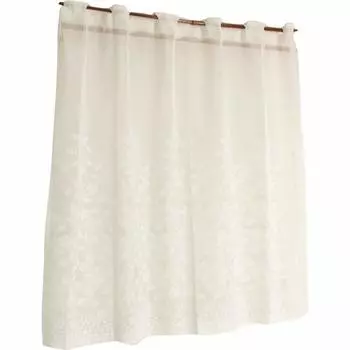 Arie White Cafe 100cm Wide x 90cm Made in with a Cute Floral Vine Pattern Curtain, Long, Japan, белый