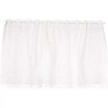 Arie White Cafe 125cm Wide x 45cm Beaded Fairy Design Curtain, Long, белый