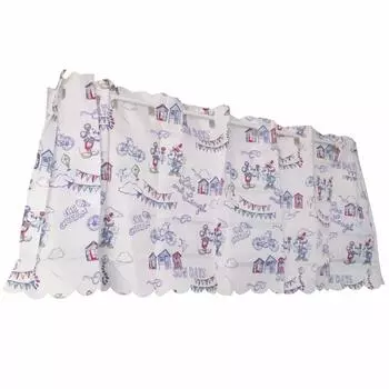Arie White Cafe 145 x 45 Disney Cafe Mickey Minnie Curtain, cm, Water-Repellent Design, & белый