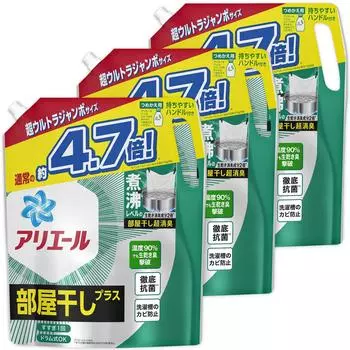Ariel Gel Laundry Detergent Liquid Room Drying Plus Refill x 3 пакета [Товар в коробке] [Большая емкость] 2240 г