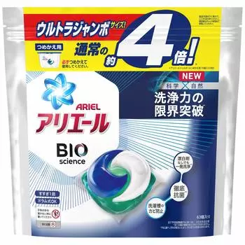 Ariel PG Стиральный порошок Bioscience Gel Ball Удаляет антибактериальные бактерии Еда Сменный блок 63 шт. Примерно 4x 1 пакет P&G