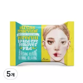 Ariel Stress Relief Living Pure Pool Lip & Eye Remover Pad 30р, 55г, 5 Известная корейская косметика, популярные продукты