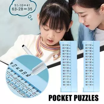 Арифметический планшет Карманный вопрос Артефакт Детские игрушки и вычитание Рот Доска сложения V9S5 blue-100Multiplication and division