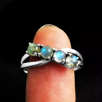 Arisha Silver Серьги из серебра 925 пробы с лабрадоритом 5 синий