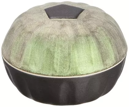 Arita Ware Densaku Kiln Delicacy Container Small Bowl 8cm With Lid Armor Yellow Green Made in Japan Approx. Tokugawa Ieyasu