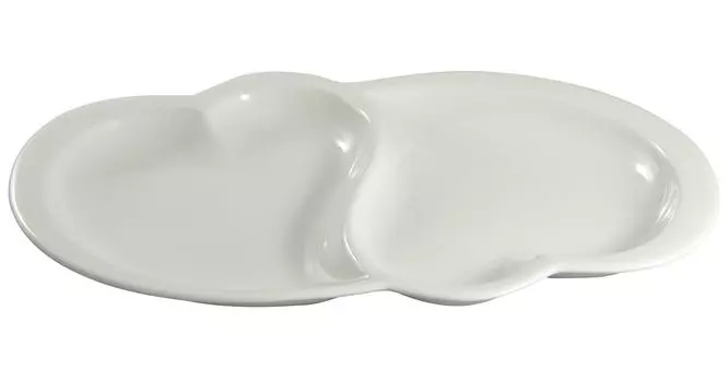 Arita Ware Heart Divider Plate White ID-60-01
