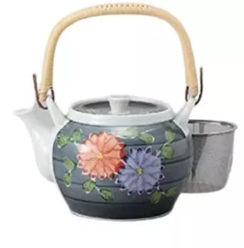 Arita Ware Ichichin Картина с изображением хризантем и корзиной, 8 глиняных чайников, чайная утварь, керамический чайник, сетка для пива №.