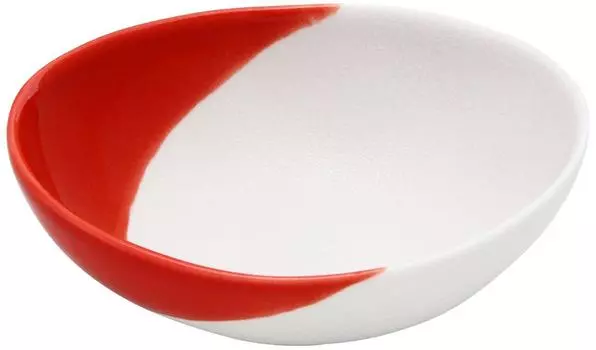 Arita ware Kinzen kiln Oval small bowl Red Snow