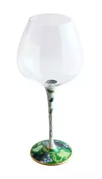 Arita Ware Романтичный бокал для вина на высокой ножке, большой цветной виноград Nishiki (зеленый) КВ-20
