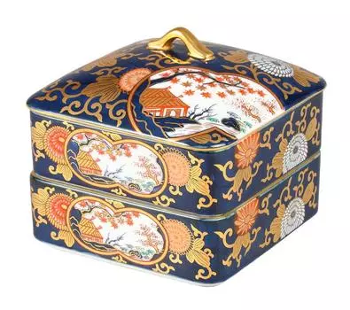 Arita Ware Shobido Main Store Rinpa Old Imari Style Heavy Two-tiered S-3063
