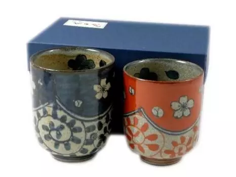 Arita ware Shohogama dark octopus arabesque set teacup 20821 (couple teacup)